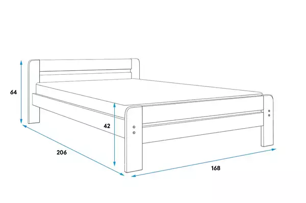 Storlek på DALLAS sovrumsäng 160X200, vit Storlek på DALLAS sovrumsäng 160X200, vit
