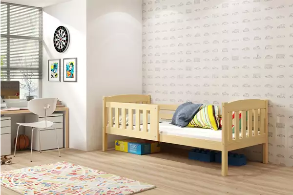 Visualisering av Enkel juniorsäng KUBUŚ 80X190, furu