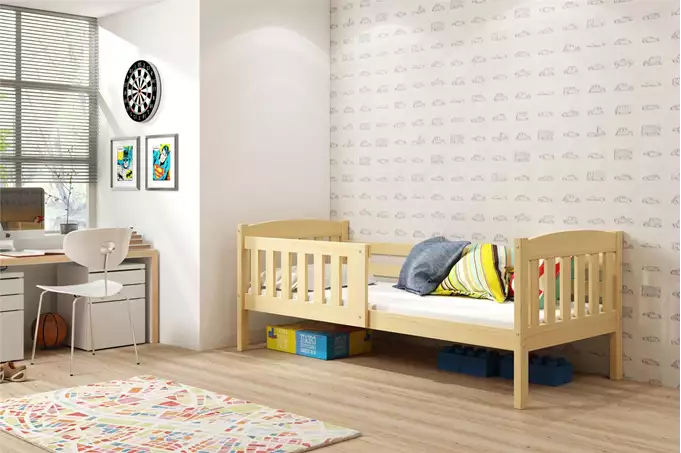 Visualisering av Enkel juniorsäng KUBUŚ 80X190, furu