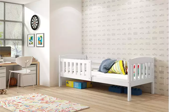 Visualisering av Enkel juniorsäng KUBUŚ 90x200, vit
