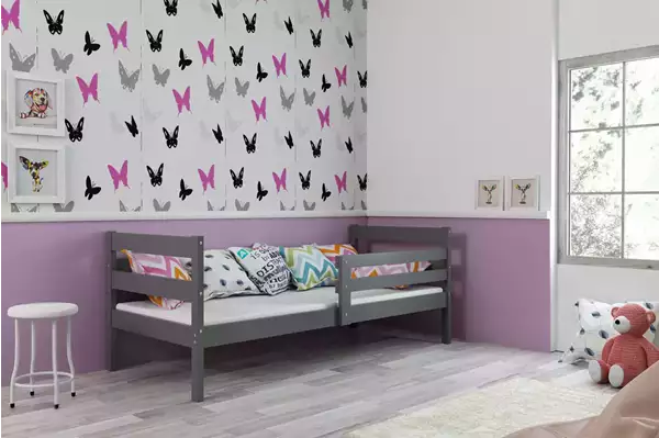 Visualisering av Enkel ungdomssäng ERYK 80X190, grafit Visualisering av Enkel ungdomssäng ERYK 80X190, grafit