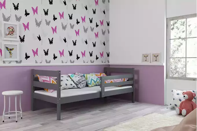 Visualisering av Enkel ungdomssäng ERYK 90X200 med madrass, grafit