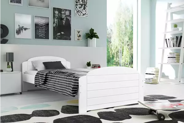 Visualisering av Enkel ungdomssäng LILI 90X200, vit