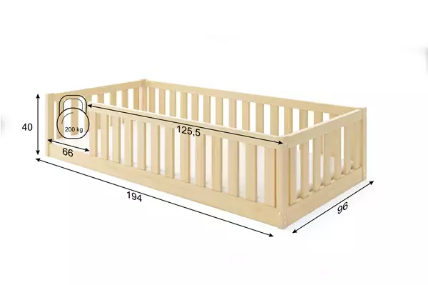 Enkelsäng För Barn Bella Sima 90x190, Furu Rozmiar