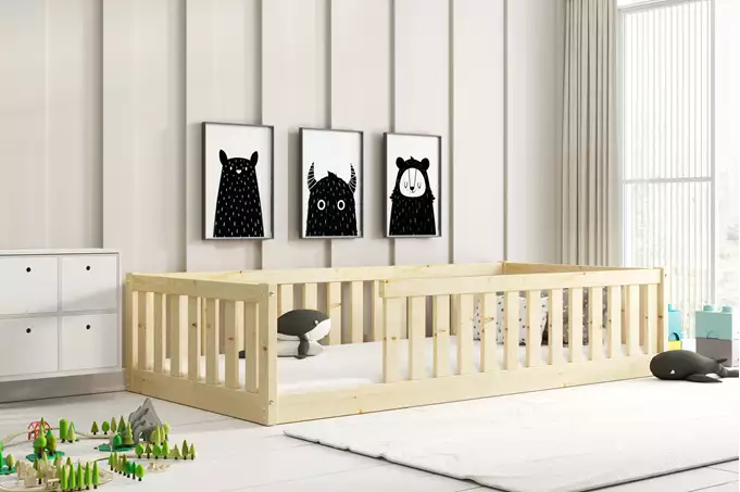 Enkelsäng För Barn Bella Sima 90x190, Furu Wizualizacja