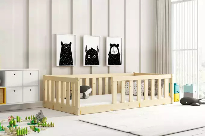 Enkelsäng för barn Bella Sima 80X160 med madrass, furu | Interbeds Wizualizacja