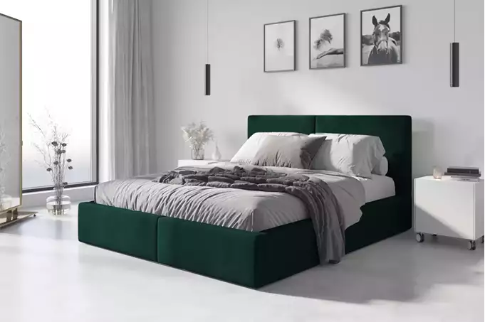 Visualisering av HILTON Tygbädd 120X200 med förvaring, grön