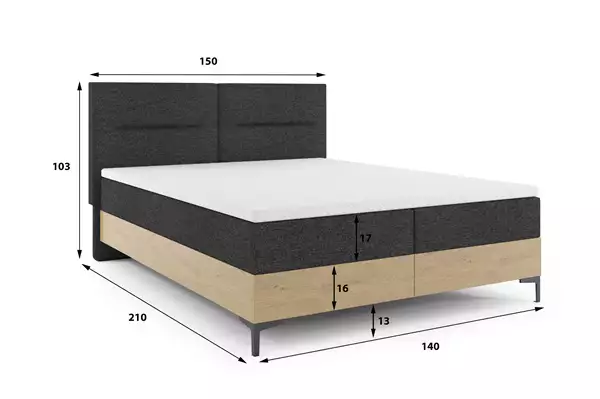 Kontinentalsäng 140x200 Med Förvaring Och Madrasser, Ek Imperial Rozmiar Kontinentalsäng 140x200 Med Förvaring Och Madrasser, Ek Imperial Rozmiar