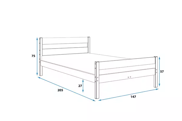 Orbis Säng 140X200 med madrass, naturträ | Interbeds Rozmiar