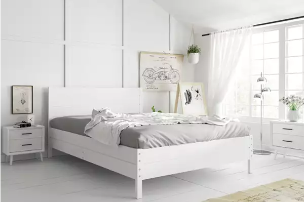 Säng 140x200 – Continental Vit Med Lyftbar Sängbotten Wizualizacja