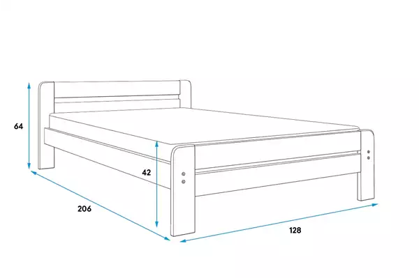 Storlek på Säng DALLAS 120X200 med madrass, grafit Storlek på Säng DALLAS 120X200 med madrass, grafit