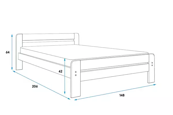 Storlek på Säng DALLAS 140X200, vit Storlek på Säng DALLAS 140X200, vit