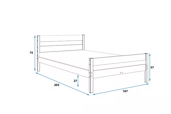 Säng Orbis 160X200 med madrass, naturträ | Interbeds Rozmiar