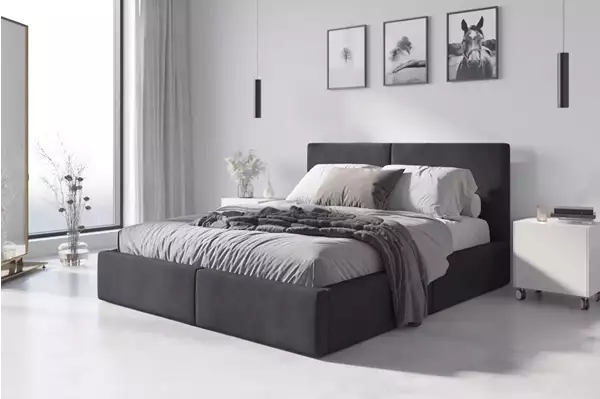Visualisering för Uppklädd säng 120x200 Hilton, grafit