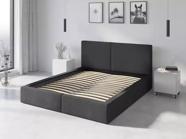 Komponenter för Uppklädd säng 140x200 Hilton, grafit