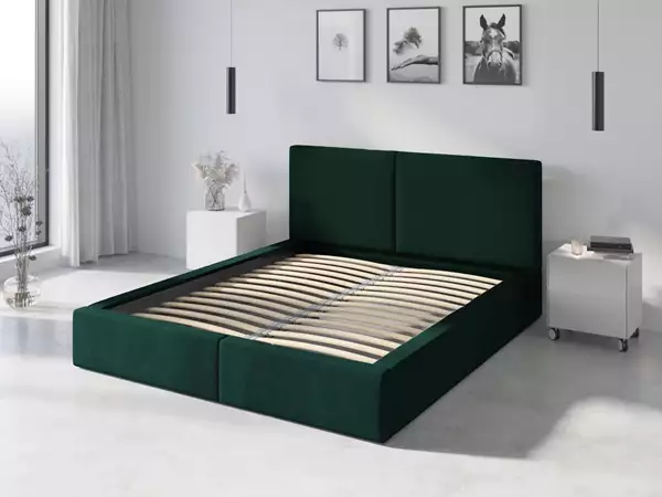 Komponenter för Uppklädd säng 140x200 Hilton, grön