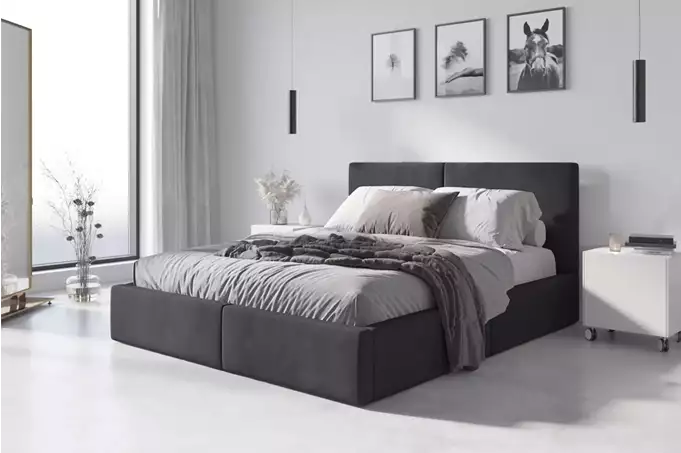 Visualisering för Uppklädd säng 160x200 Hilton, grafit