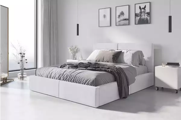 Visualisering för Uppklädd säng 160x200 Hilton, vit