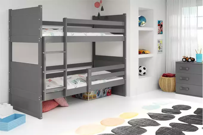 Visualisering av Våningssäng för ungdom RICO 90X190 med madrass, grafit